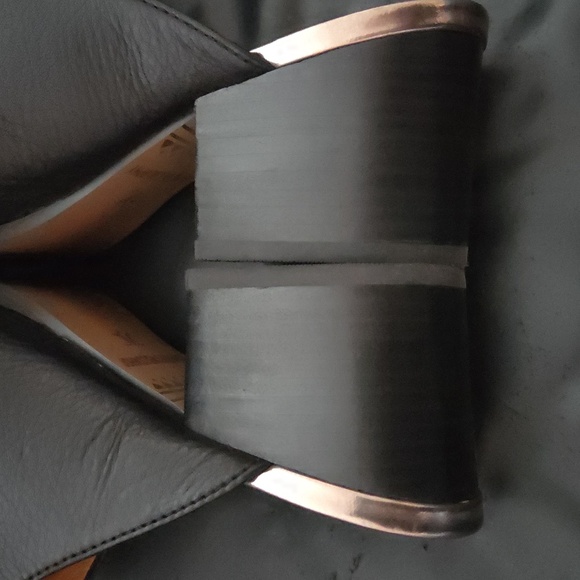 Johnston & Murphy Black 100% Leather Mules Slip On Block Heel 2.5 Shoe SZ 7.5 US - Picture 6 of 11